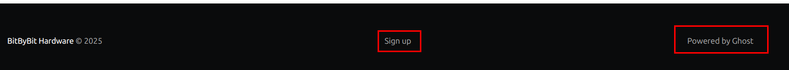 Powered by Ghost Footer