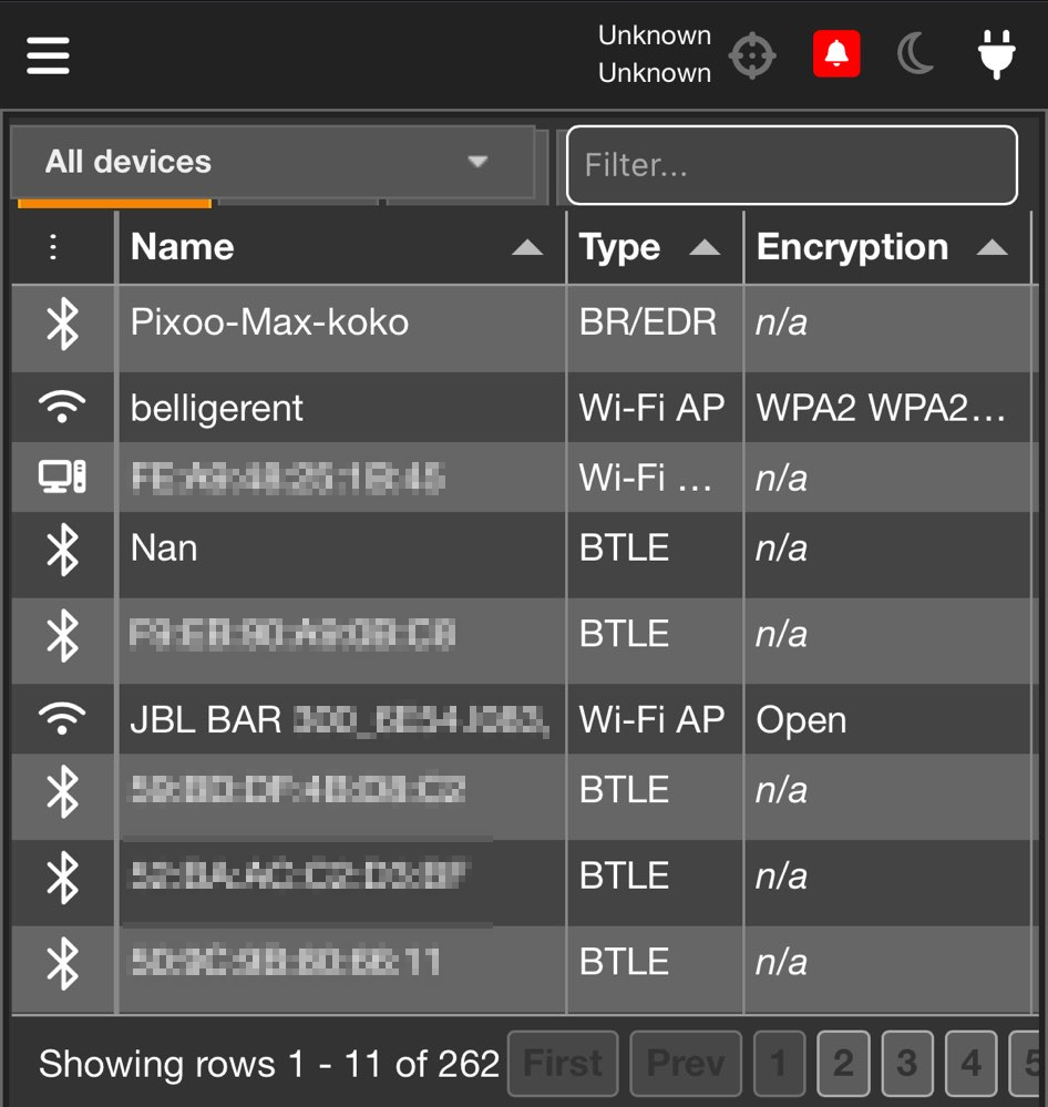 Kismet Mobile Dashboard