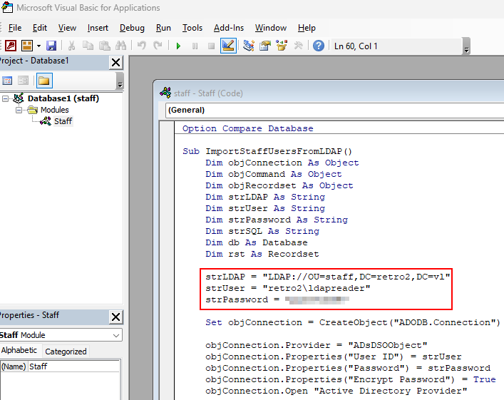 Ldapreader Credentials