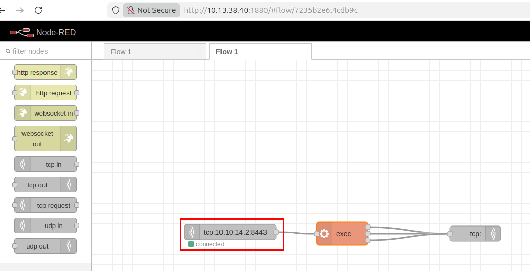 NodeRED Revshell Workflow